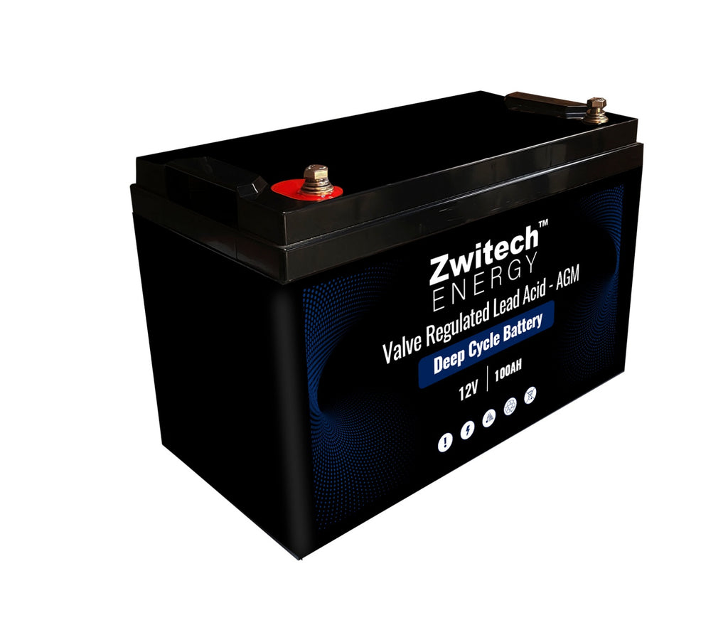 Zwitech Energy 12V 100Ah Deep Cycle AGM Battery