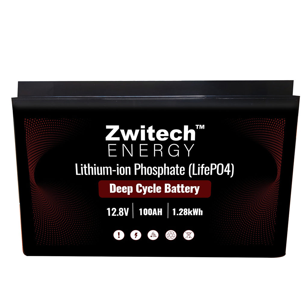 Zwitech Energy 12.8V 100Ah Lithium-ion (LiFePO4) Battery 1.280kWh